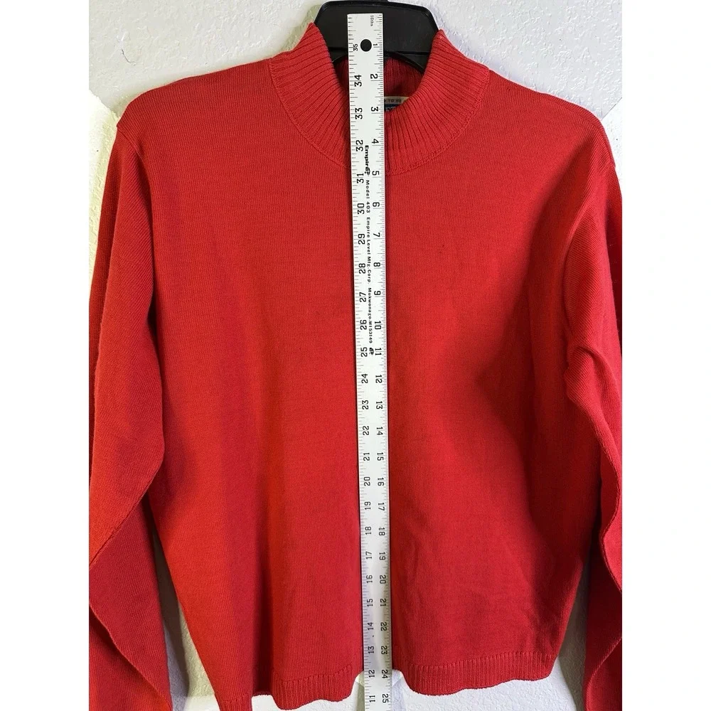 Vintage Pendleton Sweater Womens Size Medium Red Crewneck Pullover Wool USA 90s - Picture 9 of 12